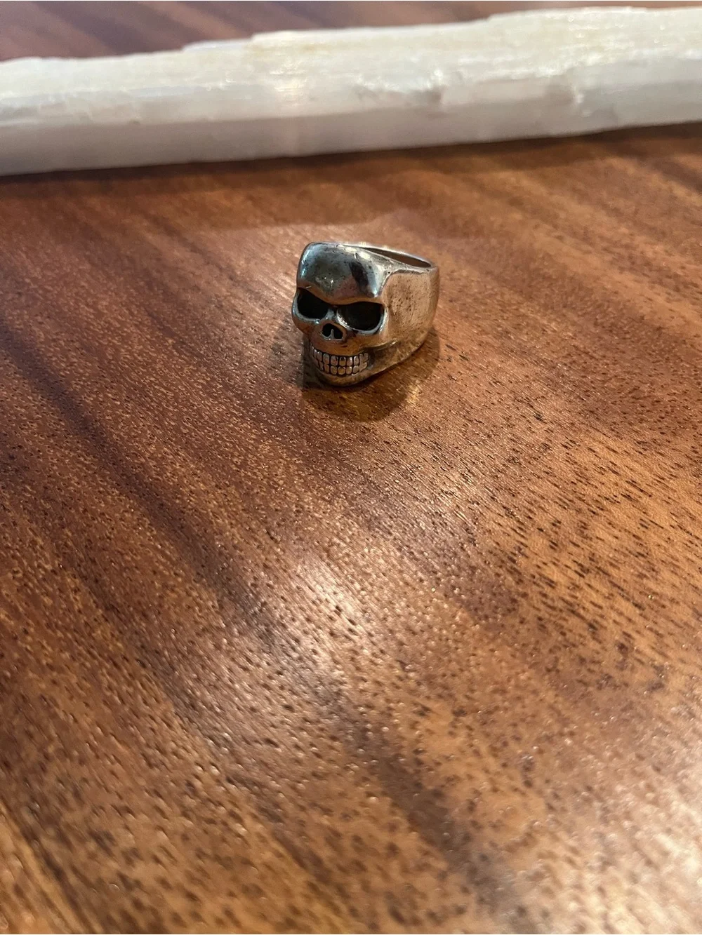 King Baby Studio Sterling Silver Skull Signet Ring - Silver